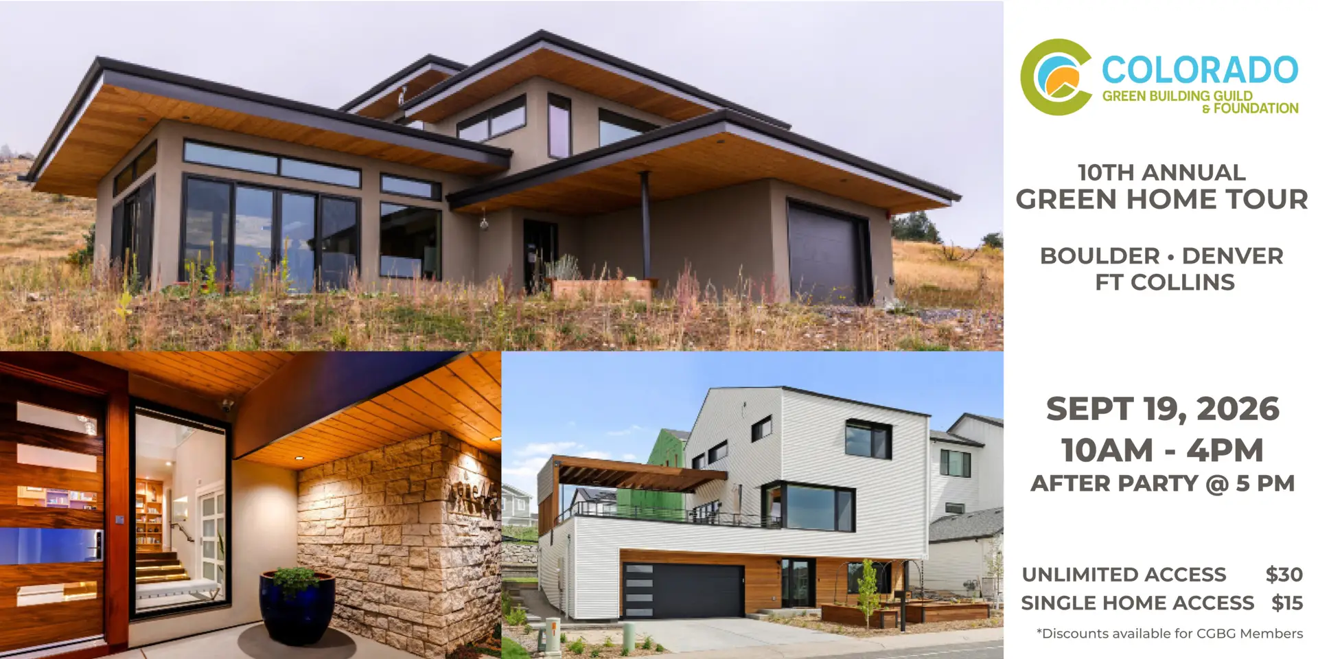 Attendees touring a modern high-performance home on the Colorado Green Building Guild's annual Green Home Tour.